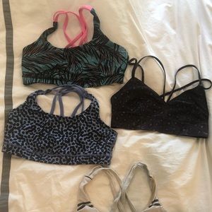 Lot of 4 sports bras